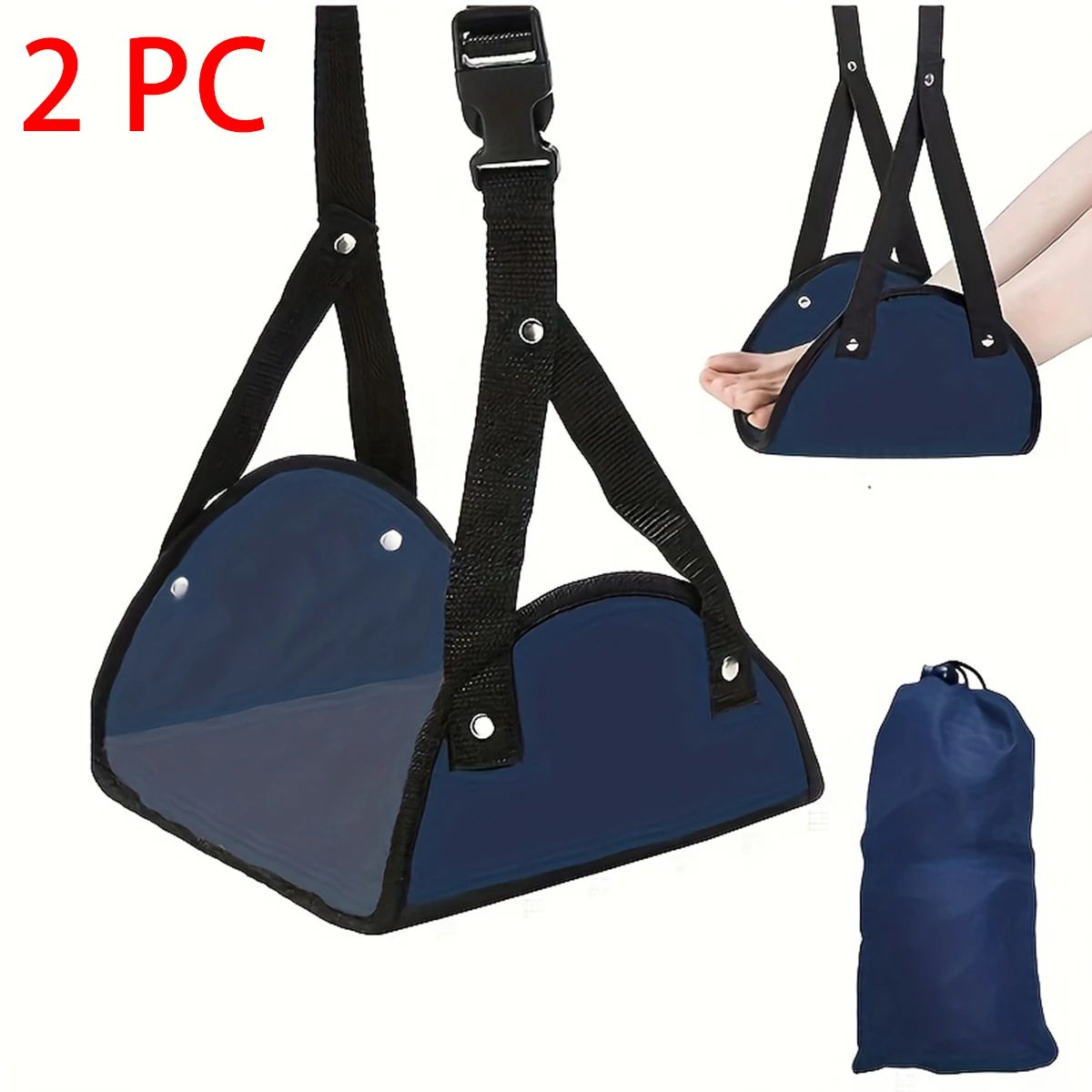 Adjustable Travel Foot Hammock For Airplane  Office Comfort 11