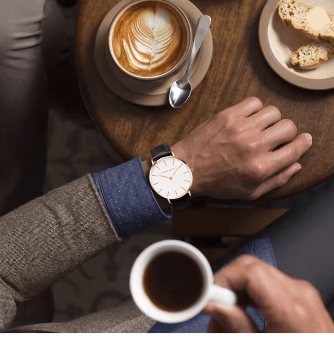 Rose Gold Leather Quartz Watch For Men And Women 2