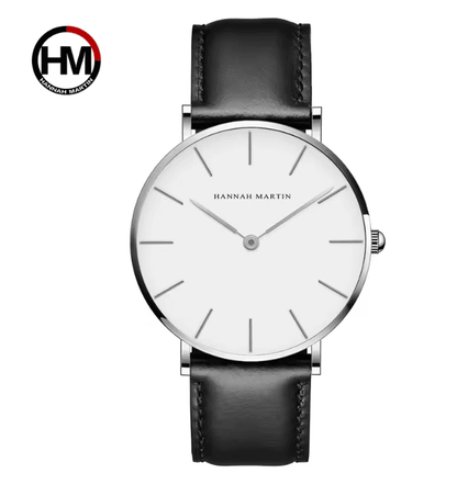 Rose Gold Leather Quartz Watch For Men And Women 9