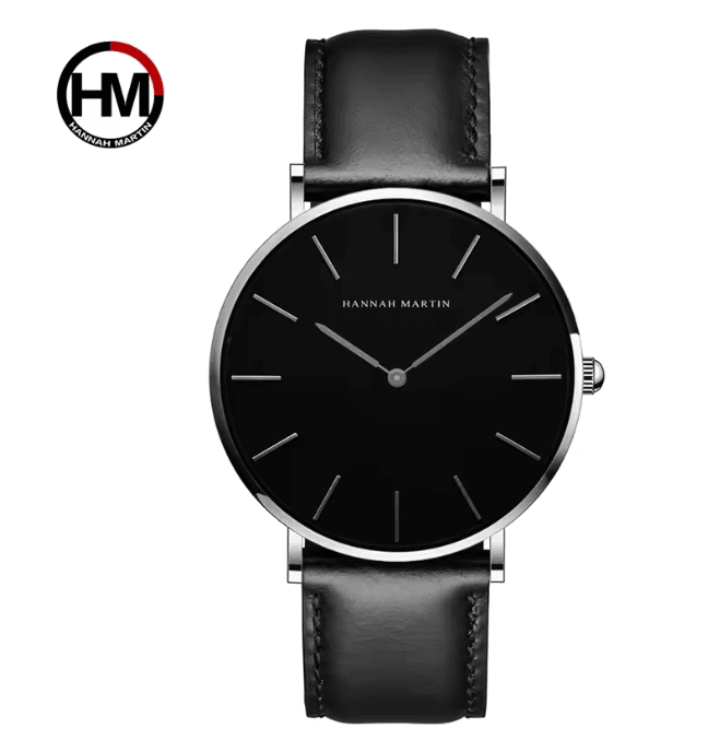 Rose Gold Leather Quartz Watch For Men And Women 10
