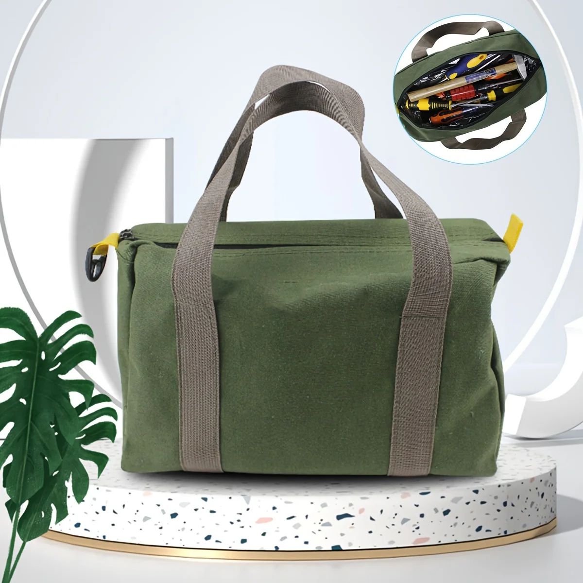 Heavy-Duty Canvas Tool Bag - Large Capacity Portable Maintenance Organizer