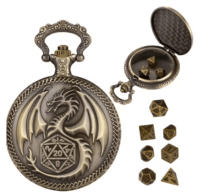 Vintage Dragon Polyhedral Dice Pendant Necklace 1