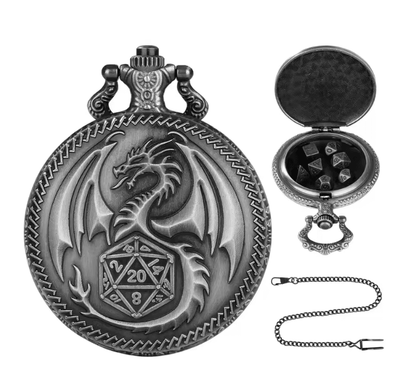 Vintage Dragon Polyhedral Dice Pendant Necklace 2