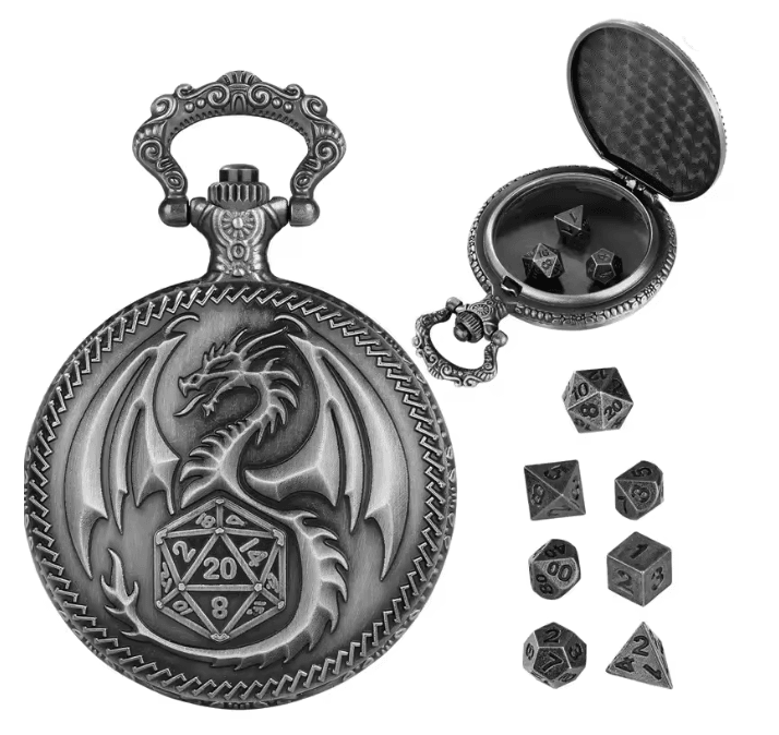Vintage Dragon Polyhedral Dice Pendant Necklace 3