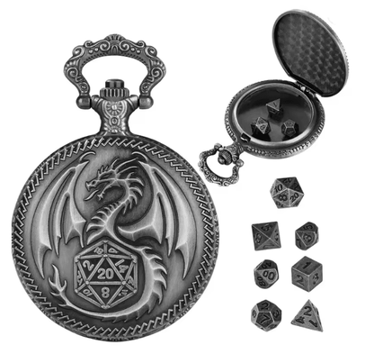 Vintage Dragon Polyhedral Dice Pendant Necklace 3