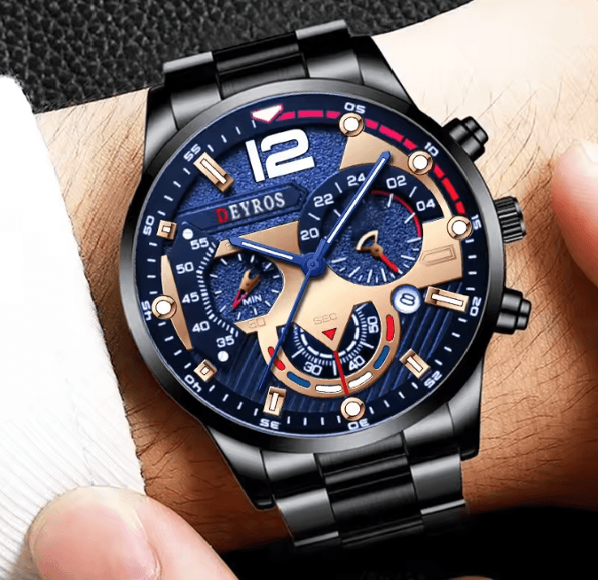 Stainless Steel Quartz Watch For Men With Calendar And Luminous Display 3