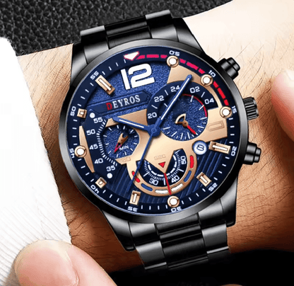 Stainless Steel Quartz Watch For Men With Calendar And Luminous Display 3