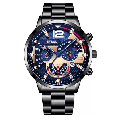 Stainless Steel Quartz Watch For Men With Calendar And Luminous Display 5