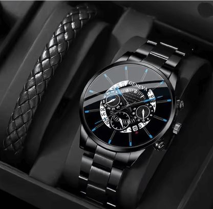 Stainless Steel Quartz Watch For Men With Calendar And Luminous Display 9