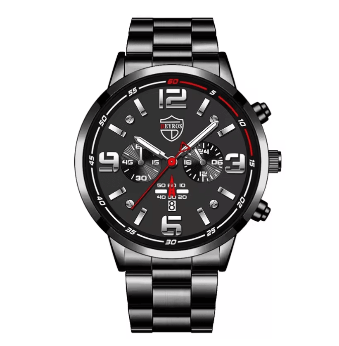 Stainless Steel Quartz Watch For Men With Calendar And Luminous Display 10