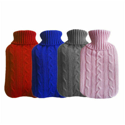 Warm Faux Fur Fleece Knitted Cover For Large Natural Rubber Hot Water Bottle Bag 1