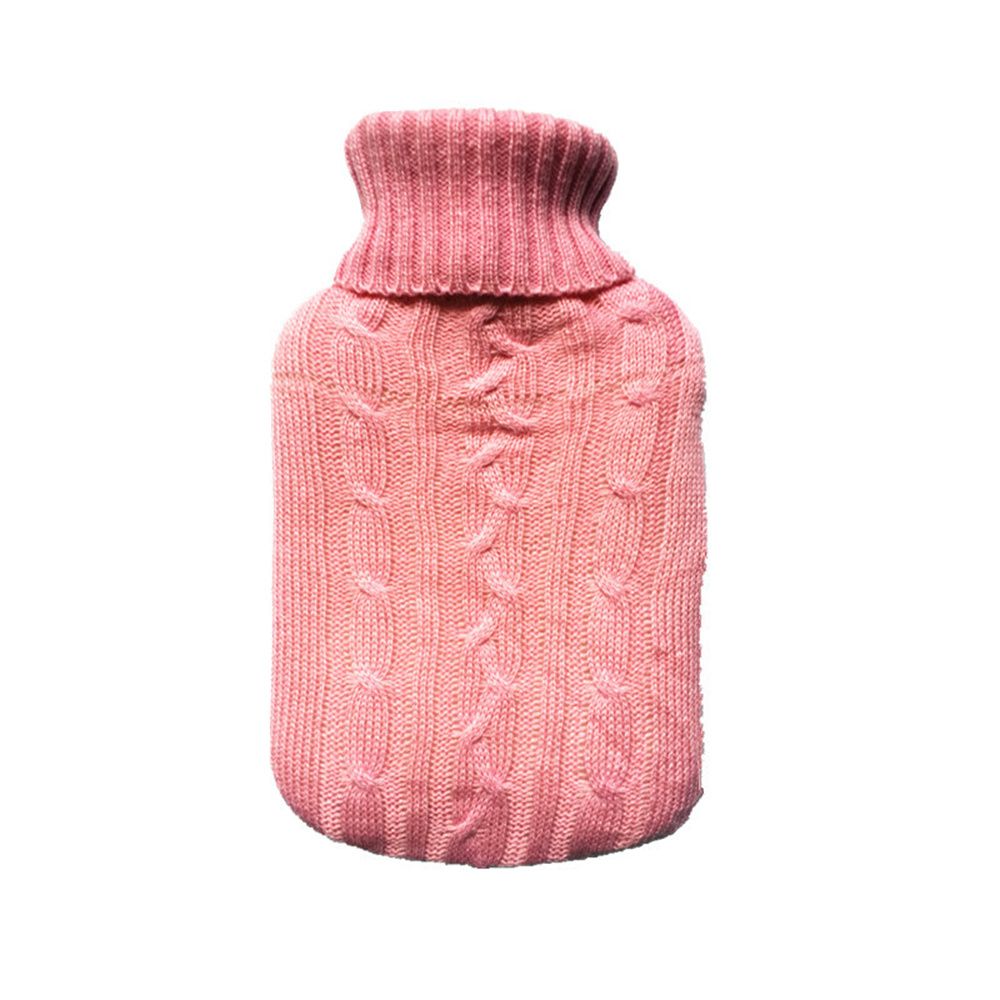 Warm Faux Fur Fleece Knitted Cover For Large Natural Rubber Hot Water Bottle Bag 5