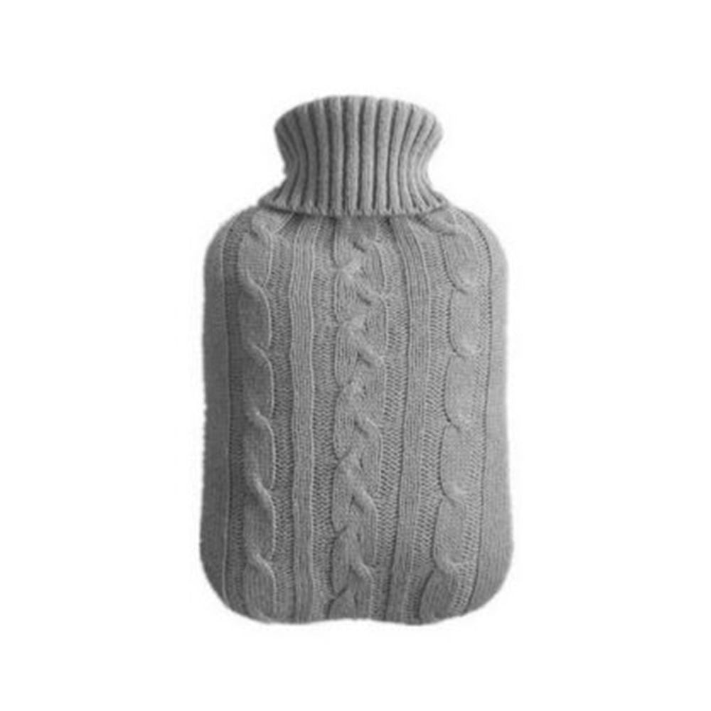Warm Faux Fur Fleece Knitted Cover For Large Natural Rubber Hot Water Bottle Bag 6