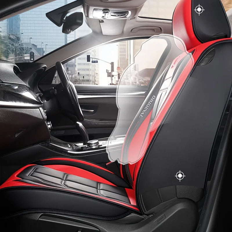 Full Leather Car Seat Cushion, Driver or Passenger Seat Cover, All Season Universal Pad