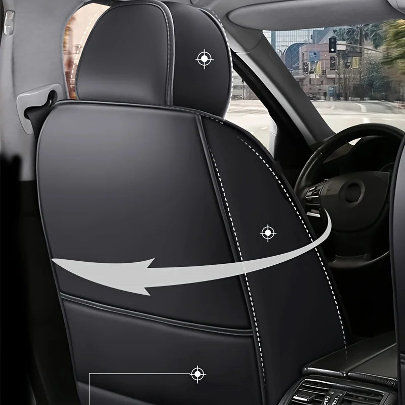 Full Leather Car Seat Cushion Driver Or Passenger Seat Cover All Season Universal Pad 3