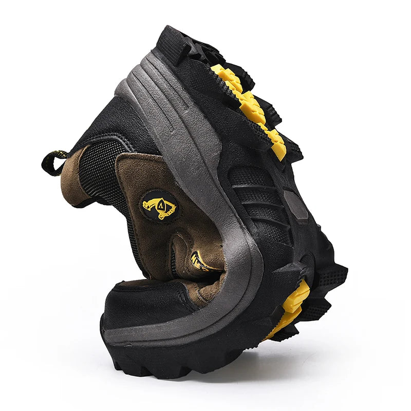 NonSlip Winter Leather Hiking Shoes Casual Outdoor Mens Trekking Sneakers LaceUp Cowboy Boots For W