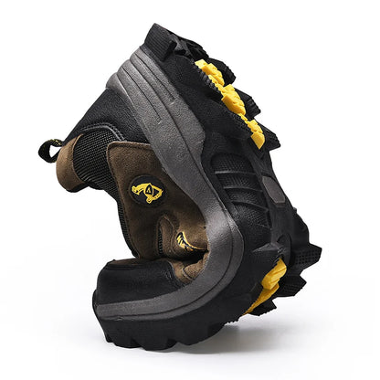 NonSlip Winter Leather Hiking Shoes Casual Outdoor Mens Trekking Sneakers LaceUp Cowboy Boots For W