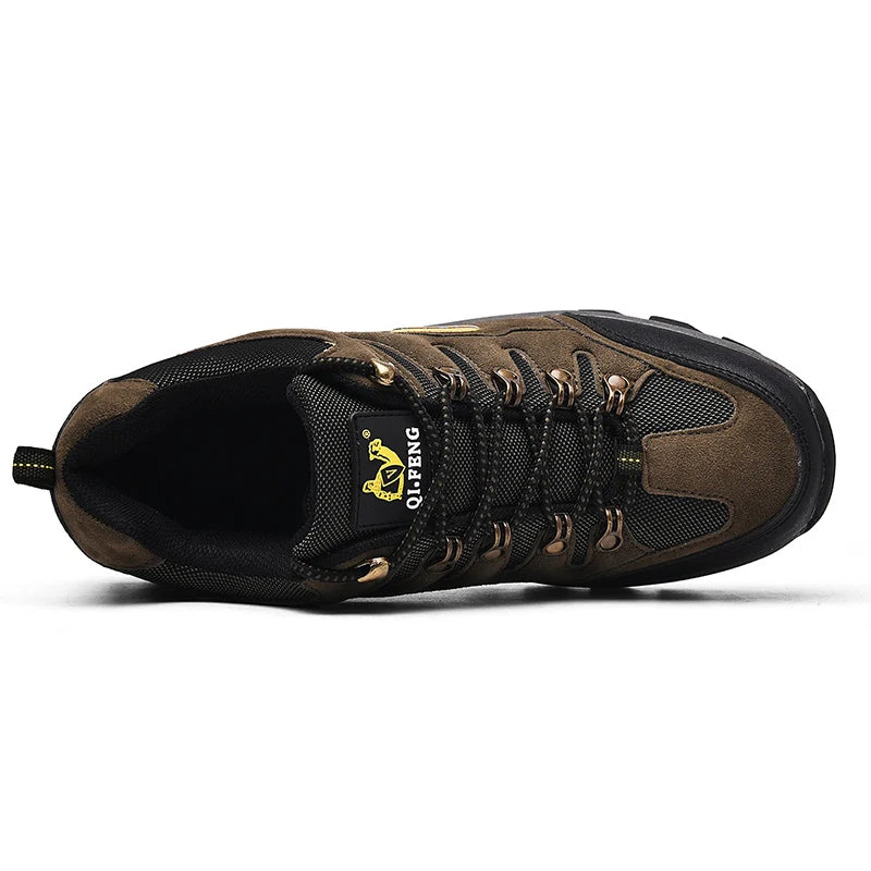 NonSlip Winter Leather Hiking Shoes Casual Outdoor Mens Trekking Sneakers LaceUp Cowboy Boots For W