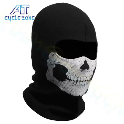 Windproof Skiing Face Mask, Motorcycle Balaclava Full, Skull Print Helmet Liner, Neck Warmer for Motorbike Riders