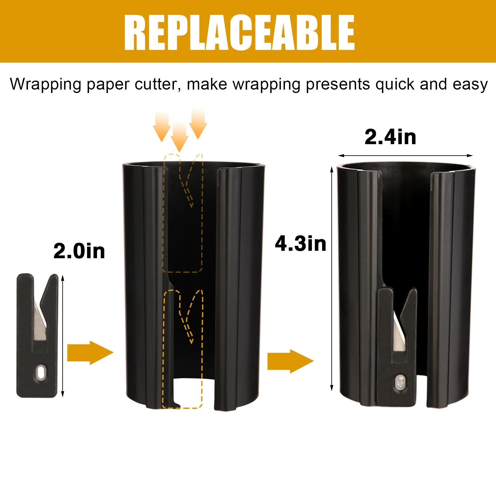 HORN EasyGlide Sliding Wrapping Paper Cutter  Fast  Clean Gift Wrap Trimmer For Christmas Birthdays 2