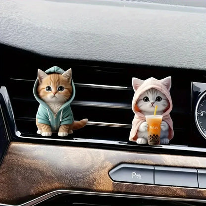 Hoodie Kitten Ventilating Clip Car Decoration LongLasting Fragrance Aromatherapy Acrylic Accessorie 3
