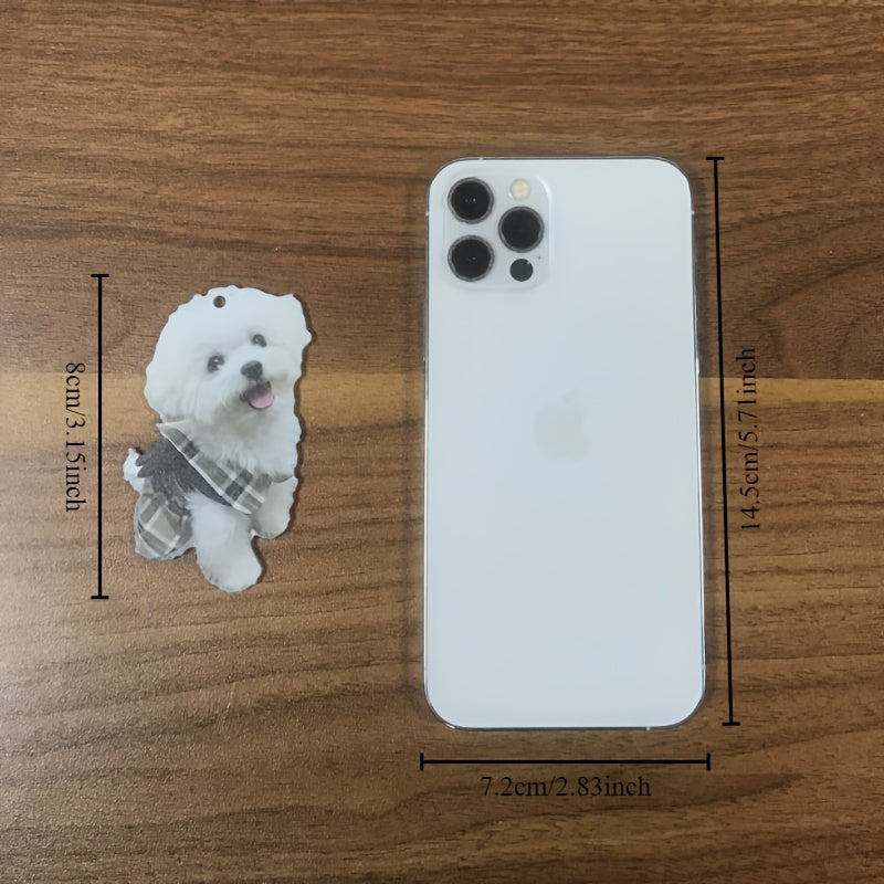 Flat Acrylic Cute Puppy Pendant Holiday Gift Rear View Mirror Decoration Backpack Pendant 2