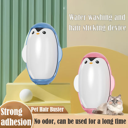 Cute Penguin Reusable Pet Hair Remover Roller Washable Strong Adhesion For Cat Dog Fur Portable Lin 1