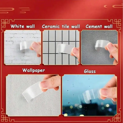Waterproof Washable Double Sided Tape Transparent Nano Glue Seamless Self Adhesive 4