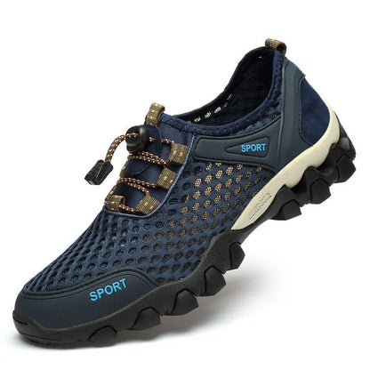 Comfortable SlipOn Sneakers Mens Summer Breathable Hollow Out Mesh Casual Shoes AntiSlip Sport Beij 5