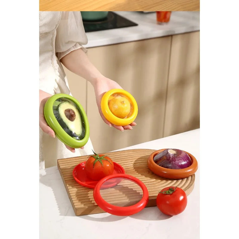 Storage Box Silicone Film Food Box Sealed Set For Fruit Preservation Vegetable  Lemon Fresh Storage