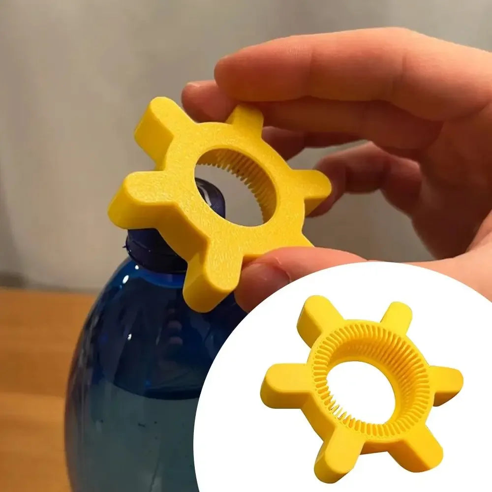Multi-function Bottle Cap Opener, Yellow Plastic Rotary Bottle Opener, Portable Kitchen Tool, Bar Supplies