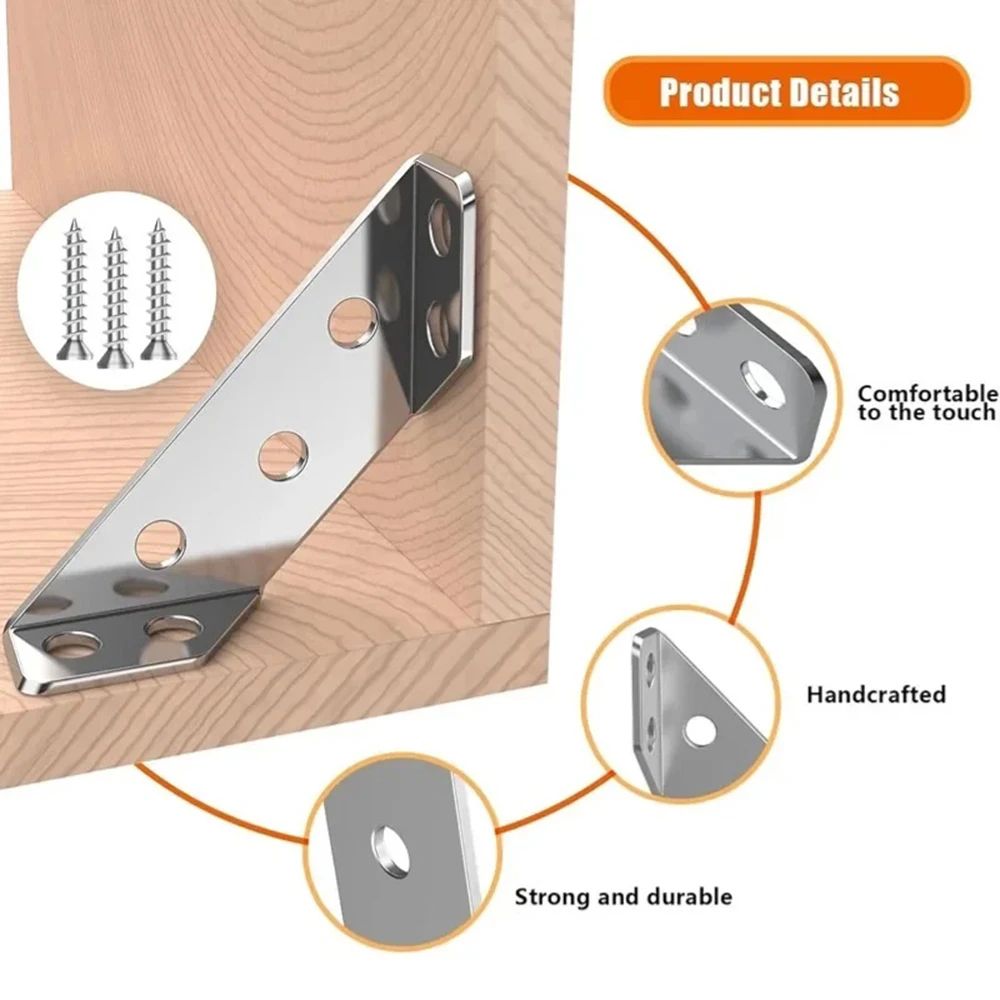 HeavyDuty Stainless Steel 90 Furniture Connector Brackets 2
