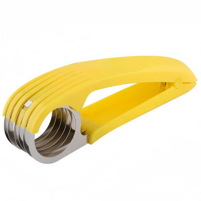 Stainless Steel Banana Slicer, Curved Handle Chopper for Cutting Fruits, Vegetables, and Sausage in Kitchen