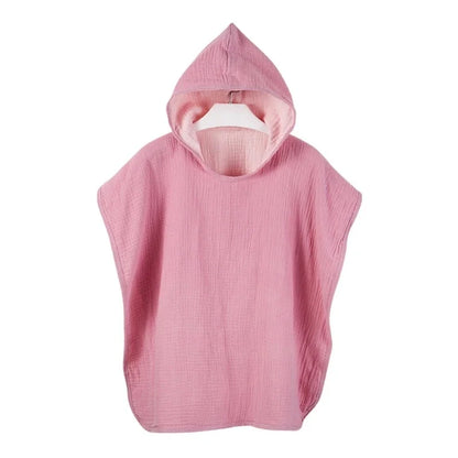 Soft Baby Hooded Bath Towel Cotton Gauze Poncho Breathable Beach Towel Blanket 5