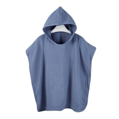 Soft Baby Hooded Bath Towel Cotton Gauze Poncho Breathable Beach Towel Blanket 6