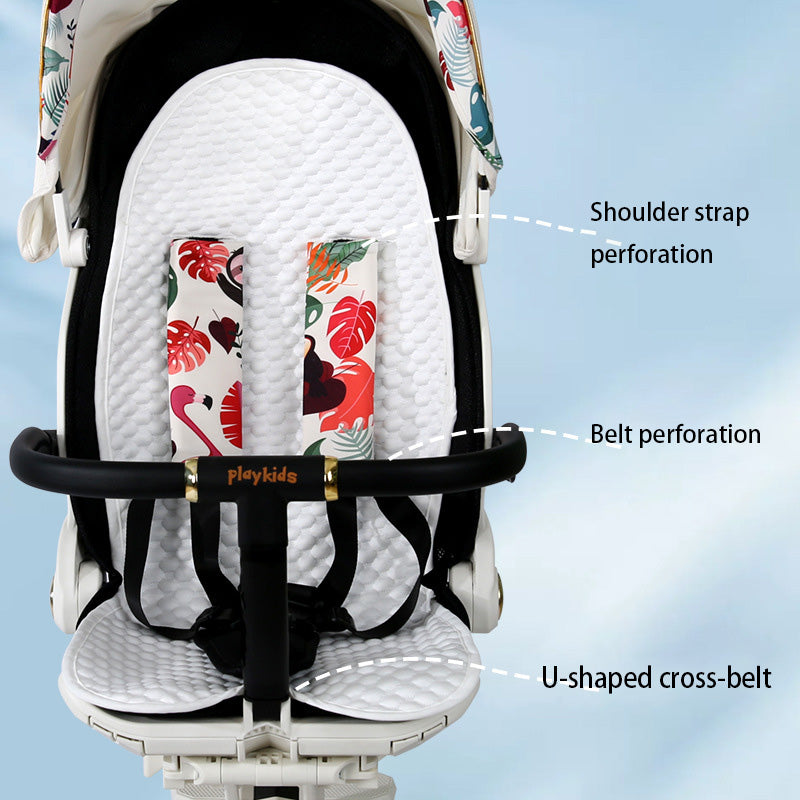 Breathable Mesh Summer Baby Stroller Cool Mat White Cotton Soft Seat Cushion For Infants 1