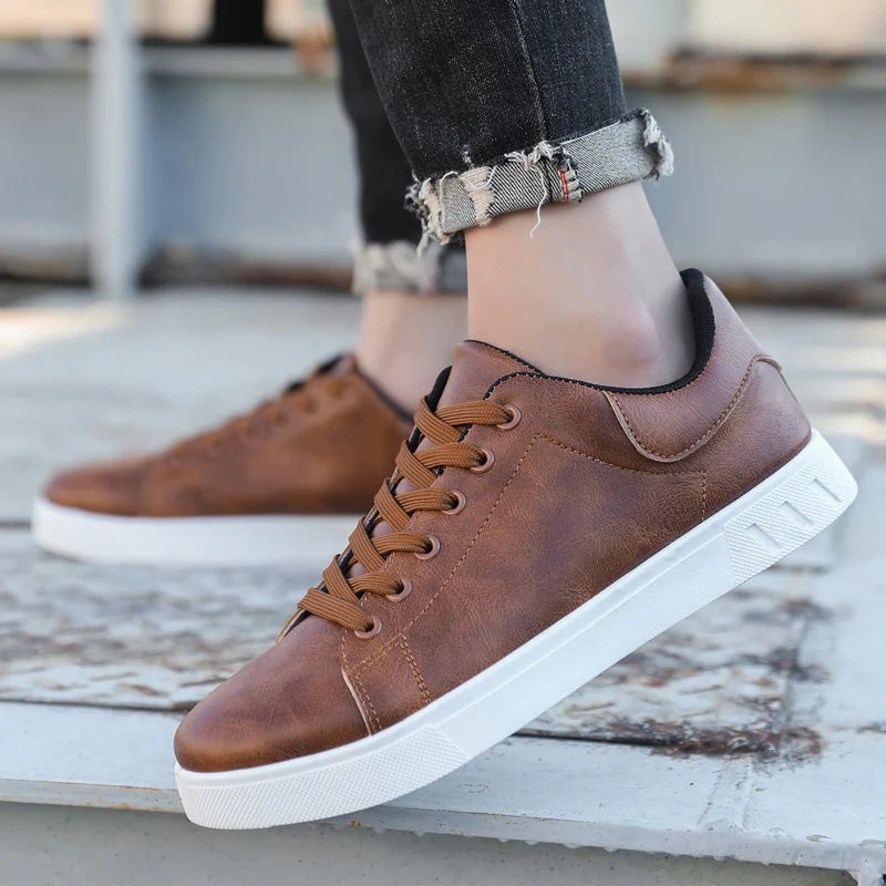 Trendy Casual Shoes British Leather Sneakers Classic Men Loafers Flats Platform Spring Summer Allma 3