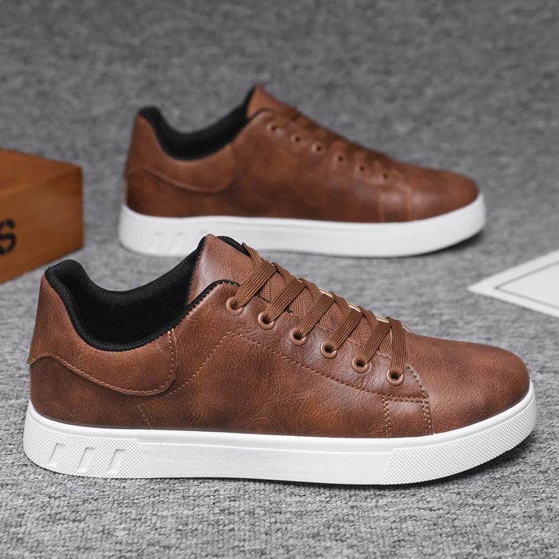 Trendy Casual Shoes British Leather Sneakers Classic Men Loafers Flats Platform Spring Summer Allma 7