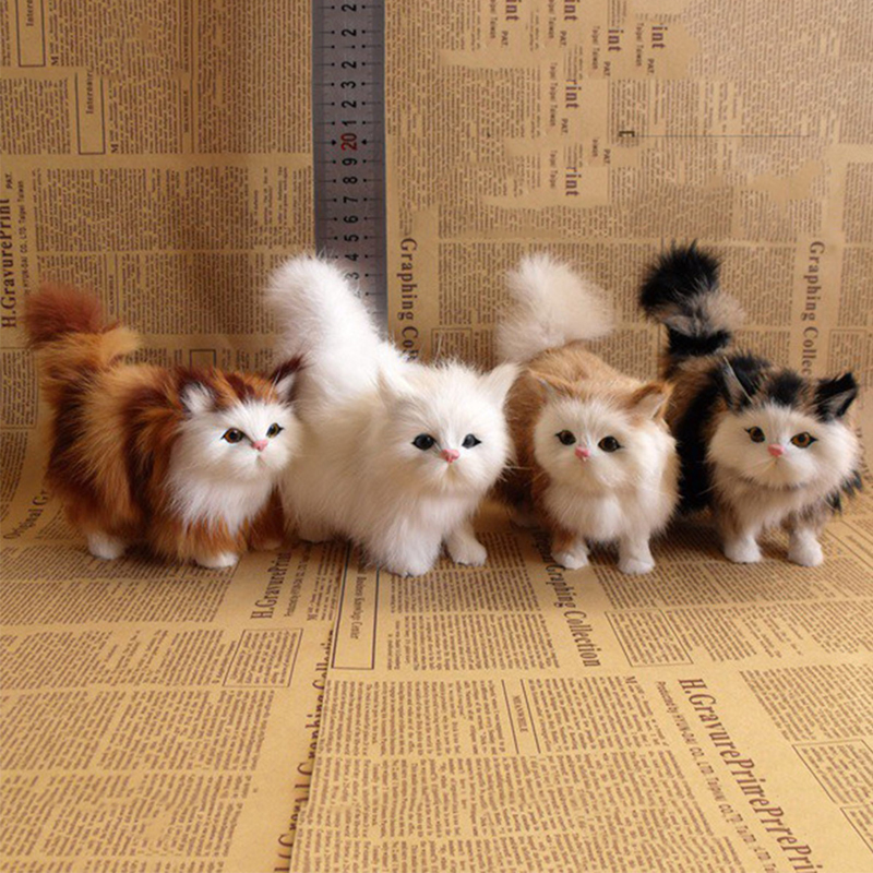 Realistic Fake Cat Plush Toys  Cute Simulation Stuffed Kitten Model For Kids Girls Birthday Valenti 1
