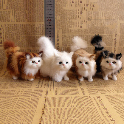Realistic Fake Cat Plush Toys  Cute Simulation Stuffed Kitten Model For Kids Girls Birthday Valenti 1