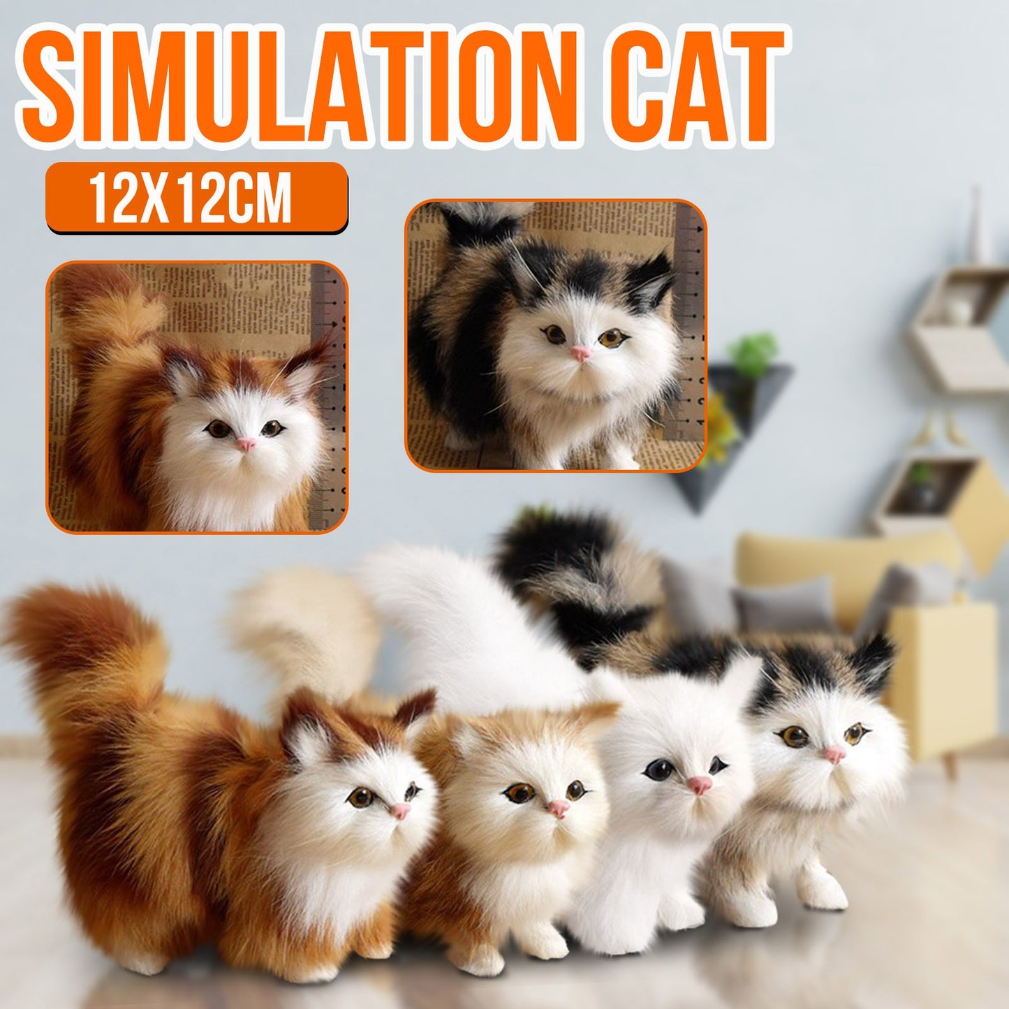 Realistic Fake Cat Plush Toys  Cute Simulation Stuffed Kitten Model For Kids Girls Birthday Valenti 3