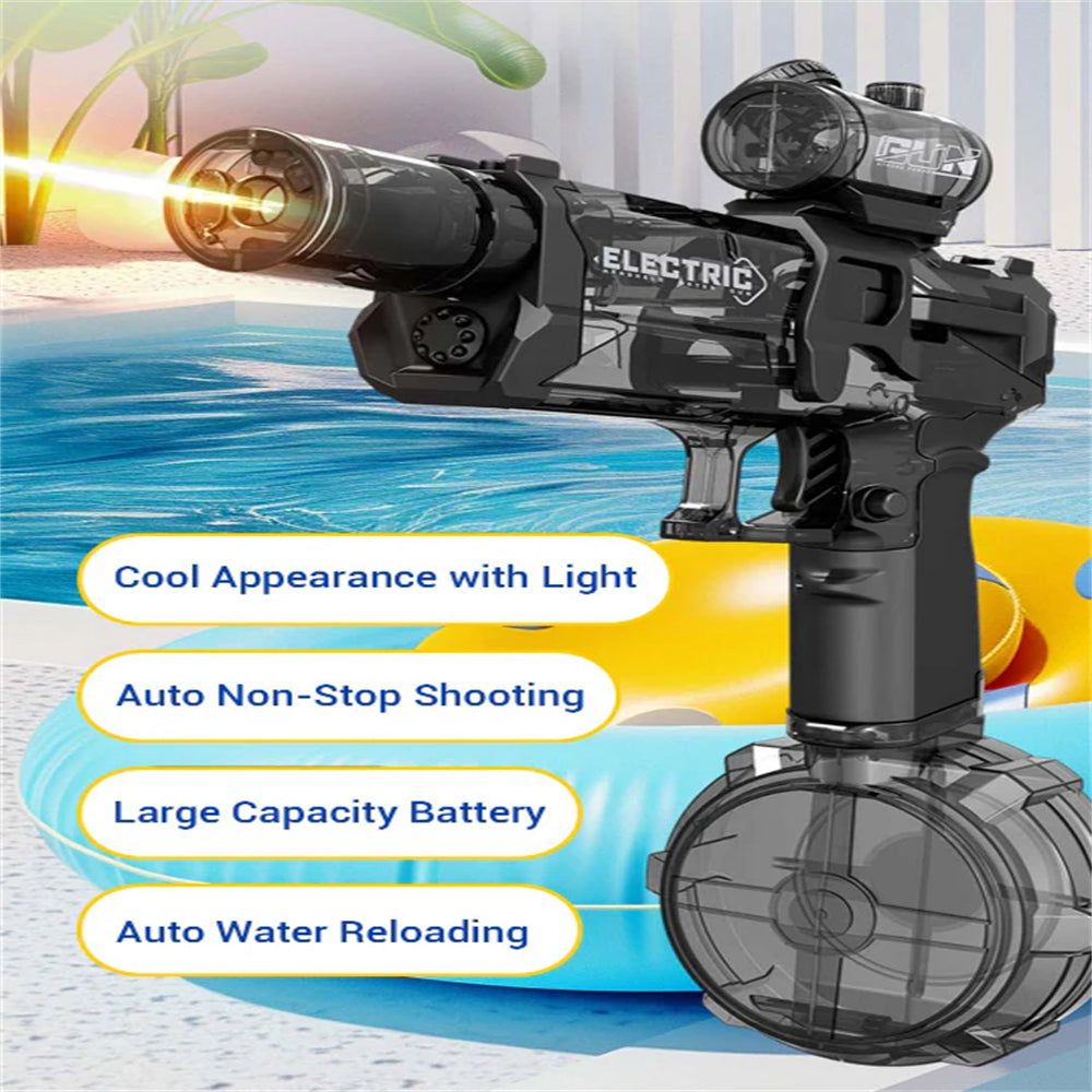 Large-Capacity Electric Water Gun, Automatic Self-absorbing, Pulse Lighting Water Gun Toys for Kids, Fun Children's Toy