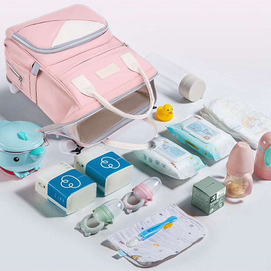 Multifunctional Portable Backpack Fashion Mommy Backpack Large Capacity Baby Diaper Bag For Strolle 2