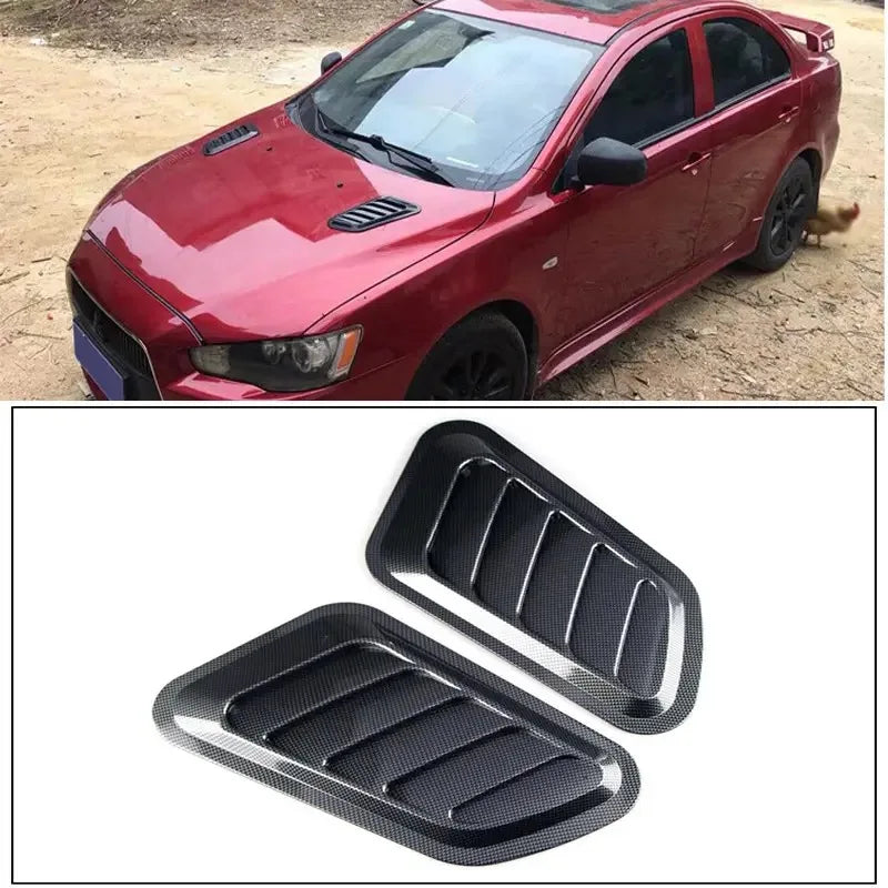 Car Universal Vent Hood Decorative Sticker, Carbon Fibre Side Vent Air Outlet
