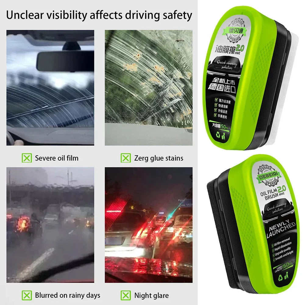 Universal Car Glass Oil Film Remover Home Glass Safety Enhancement Clear View Polish Cream Accessor