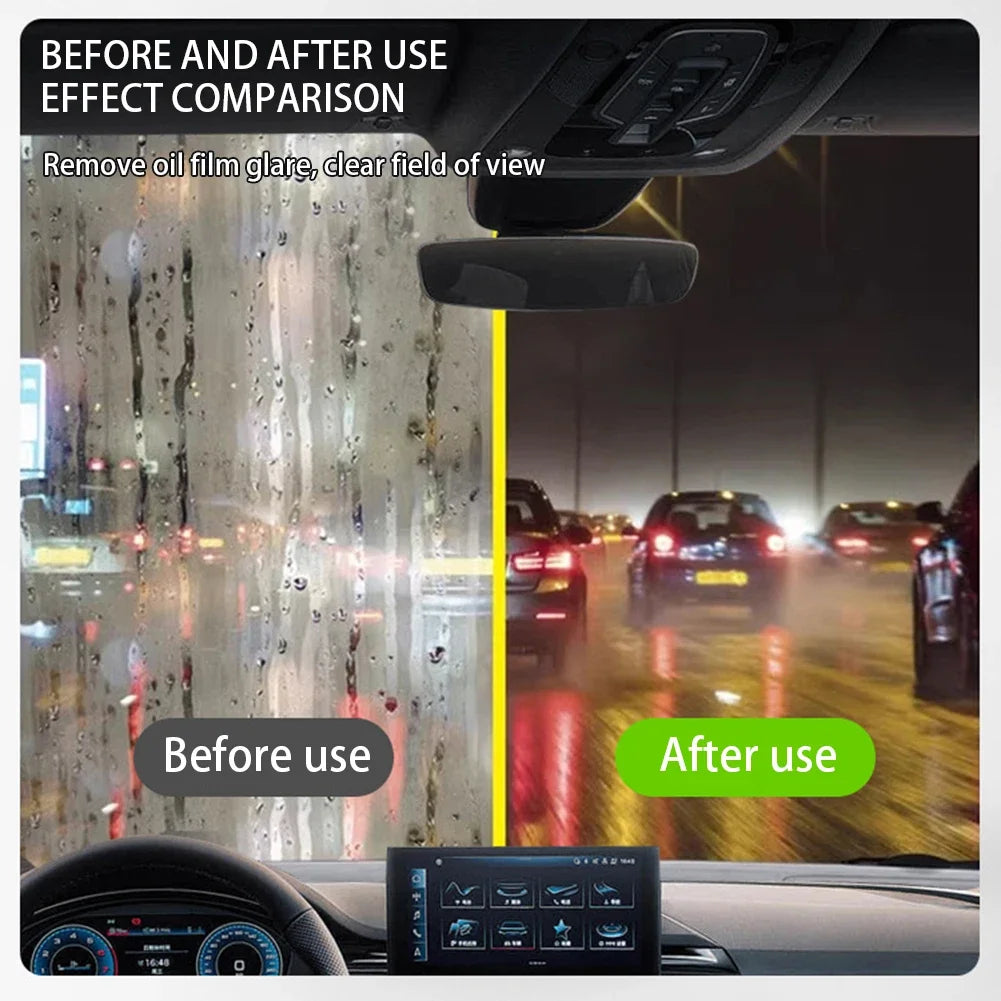Universal Car Glass Oil Film Remover Home Glass Safety Enhancement Clear View Polish Cream Accessor