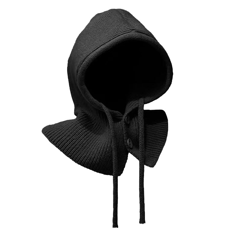 Winter Fashion Hats Wool Knitted Scarf Set Balaclava Hooded Caps Neck Warmer Shawl Gothic Beanies P 6