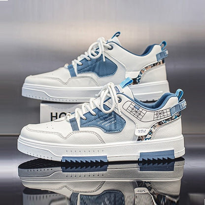 Trendy Mens White Shoes Summer Breathable Sports Shoes Thick Soled Board Shoes Versatile Design
