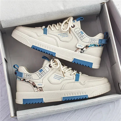 Trendy Mens White Shoes Summer Breathable Sports Shoes Thick Soled Board Shoes Versatile Design 1