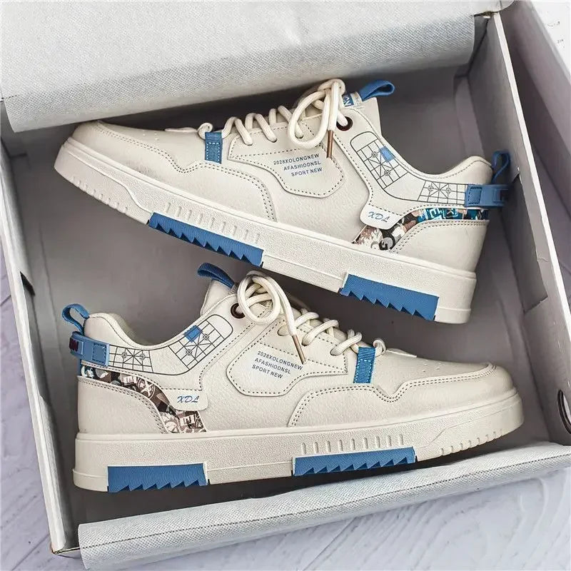 Trendy Mens White Shoes Summer Breathable Sports Shoes Thick Soled Board Shoes Versatile Design 4